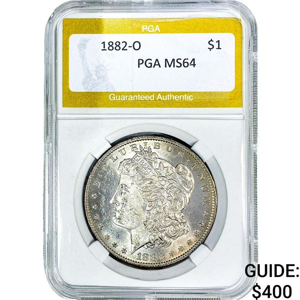 1882-O Morgan Silver Dollar PGA MS64