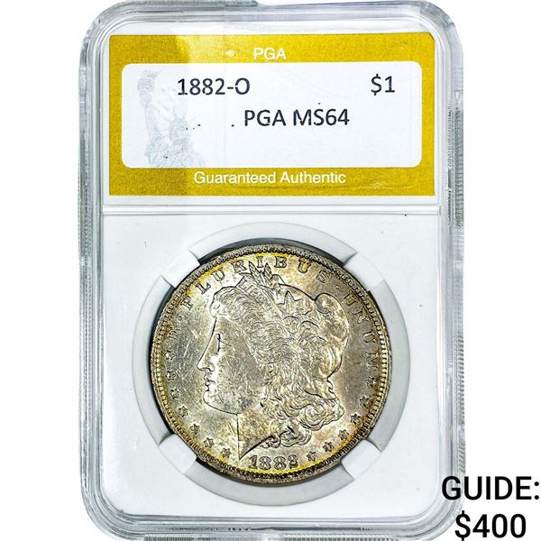 1882-O Morgan Silver Dollar PGA MS64