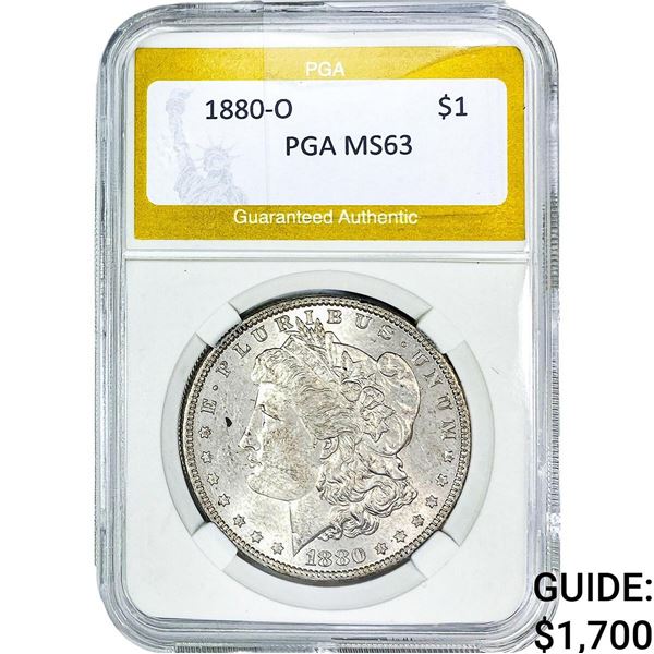 1880-O Morgan Silver Dollar PGA MS63