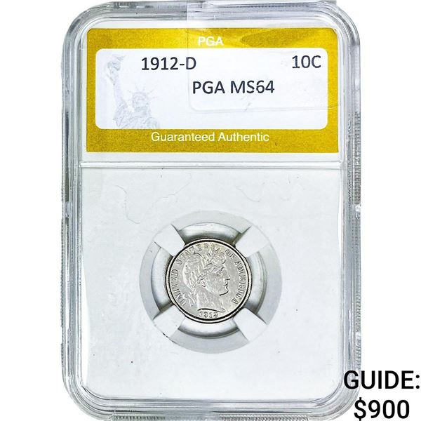 1912-D Barber Dime PGA MS64