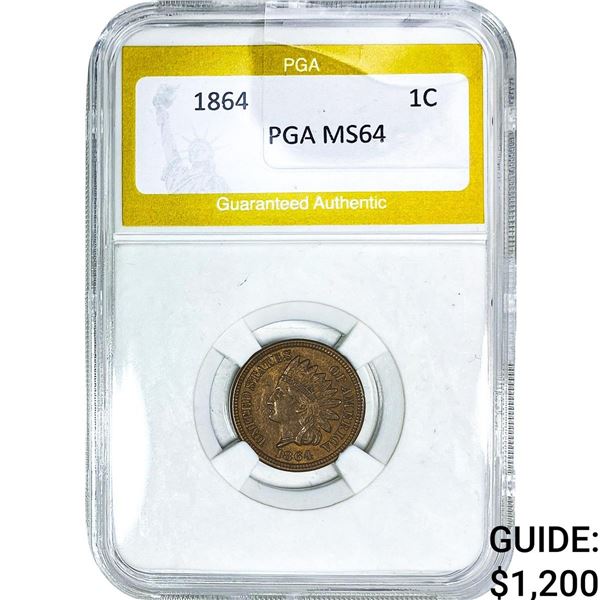 1864 Indian Head Cent PGA MS64