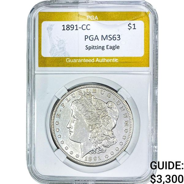1891-CC Morgan Silver Dollar PGA MS63