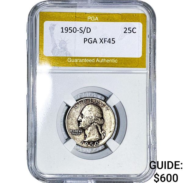 1950-S/D Washington Silver Quarter PGA XF45