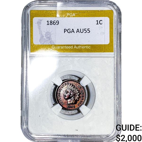 1869 Indian Head Cent PGA AU55