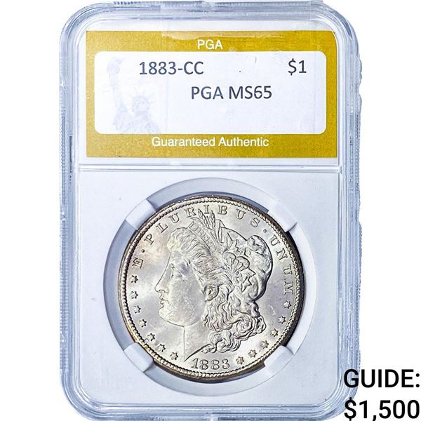 1883-CC Morgan Silver Dollar PGA MS65