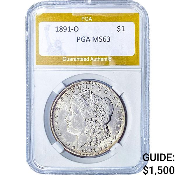 1891-O Morgan Silver Dollar PGA MS63