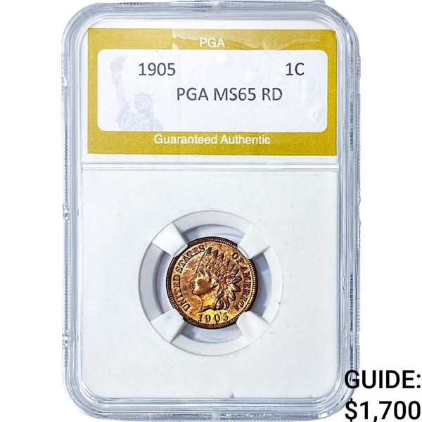 1905 Indian Head Cent PGA MS65 RD