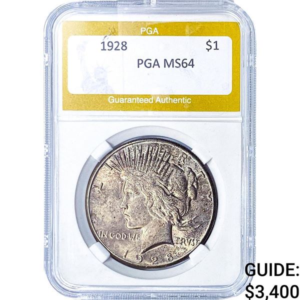 1928 Silver Peace Dollar PGA MS64