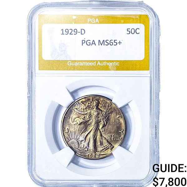 1929-D Walking Liberty Half Dollar PGA MS65+