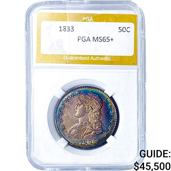 1833 Capped Bust Half Dollar PGA MS65+