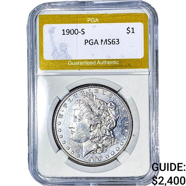1900-S Morgan Silver Dollar PGA MS63