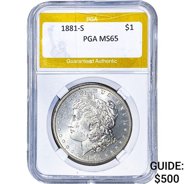 1881-S Morgan Silver Dollar PGA MS65
