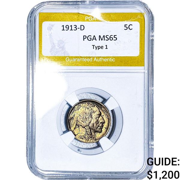 1913-D Buffalo Nickel PGA MS65