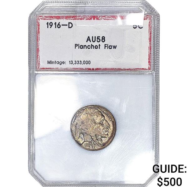 1916-D Buffalo Nickel PCI AU58