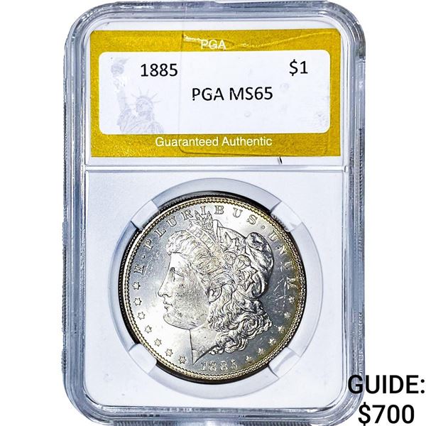 1885 Morgan Silver Dollar PGA MS65