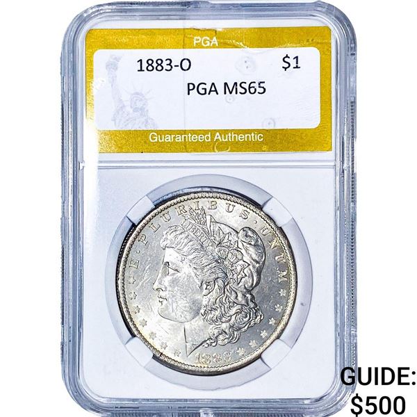 1883-O Morgan Silver Dollar PGA MS65