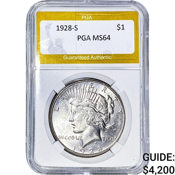 1928-S Silver Peace Dollar PGA MS64