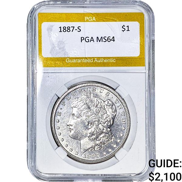 1887-S Morgan Silver Dollar PGA MS64