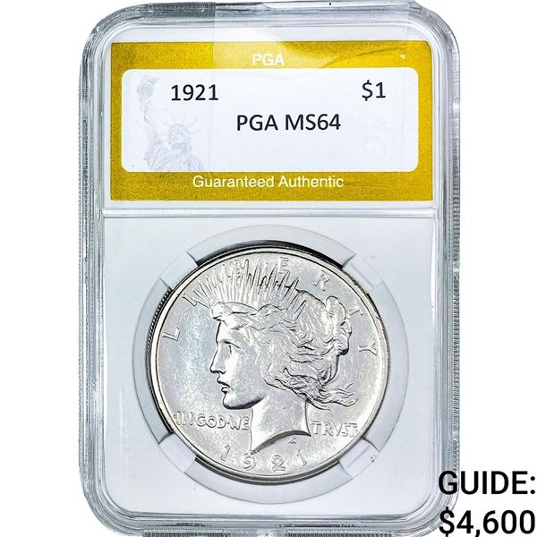 1921 Silver Peace Dollar PGA MS64