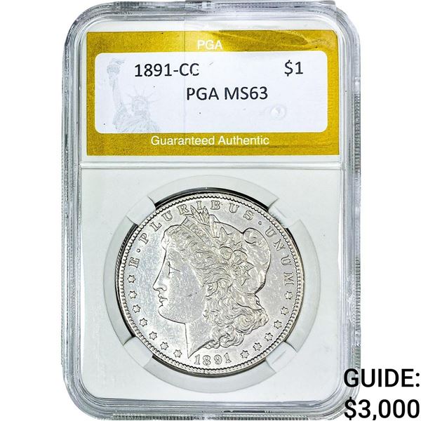 1891-CC Morgan Silver Dollar PGA MS63