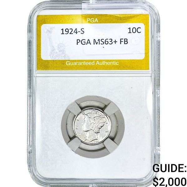 1924-S Mercury Silver Dime PGA MS63+ FB