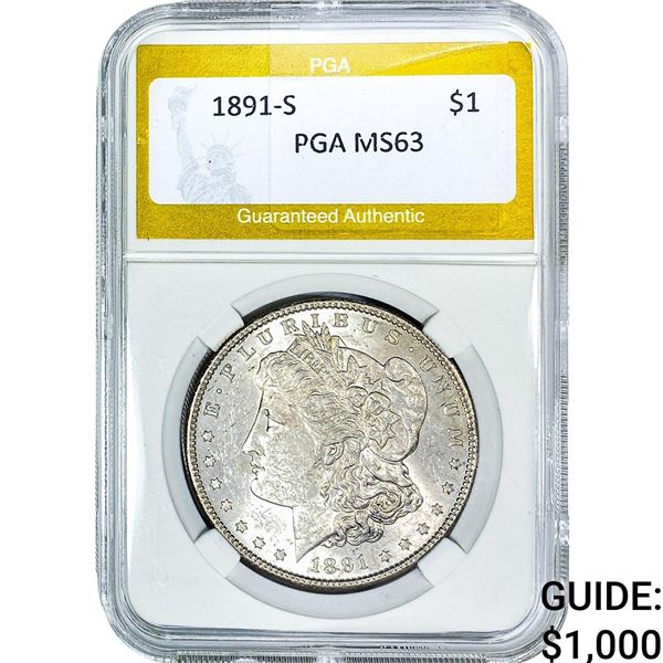 1891-S Morgan Silver Dollar PGA MS63