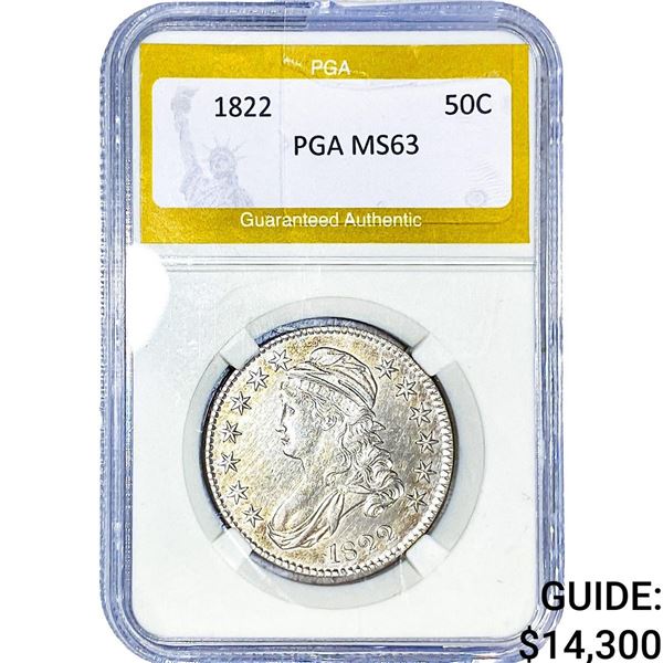 1822 Capped Bust Half Dollar PGA MS63