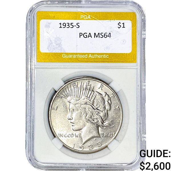 1935-S Silver Peace Dollar PGA MS64