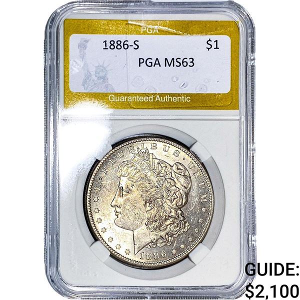 1886-S Morgan Silver Dollar PGA MS63