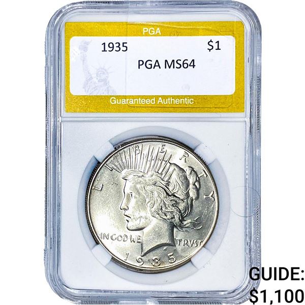 1935 Silver Peace Dollar PGA MS64