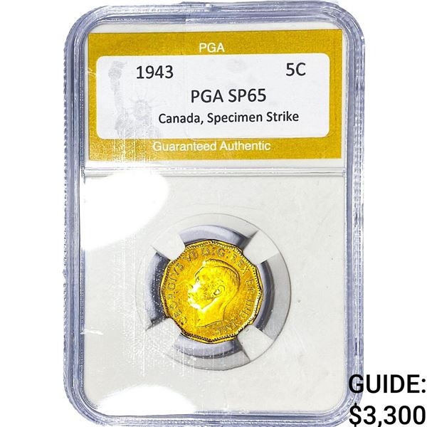 1943 5C Canada, Specimen Strike PGA SP65