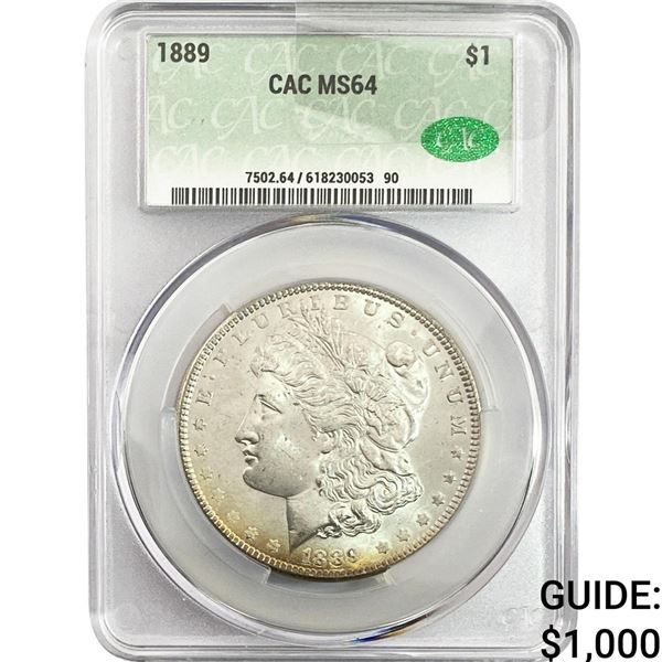 1889 Morgan Silver Dollar CAC MS64