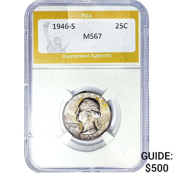 1946-S Washington Silver Quarter PGA MS67