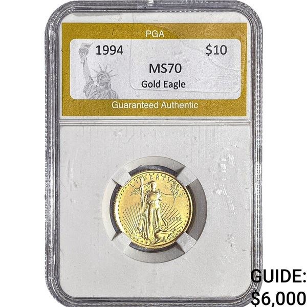 1994 1/4oz $10 Gold Eagle PGA MS70