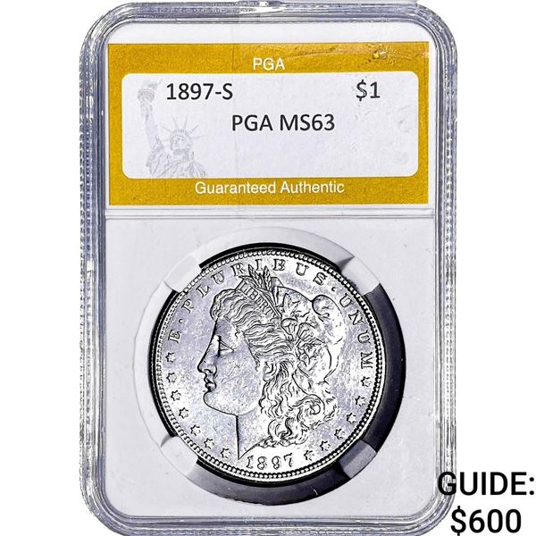 1897-S Morgan Silver Dollar PGA MS63