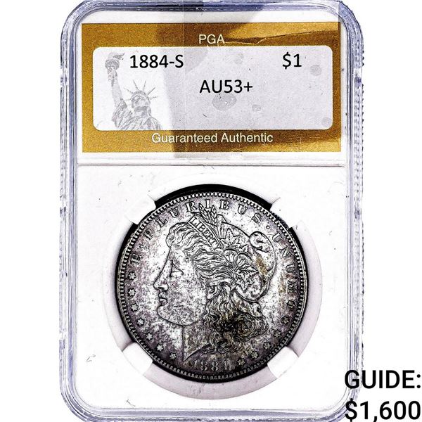1884-S Morgan Silver Dollar PGA AU53+