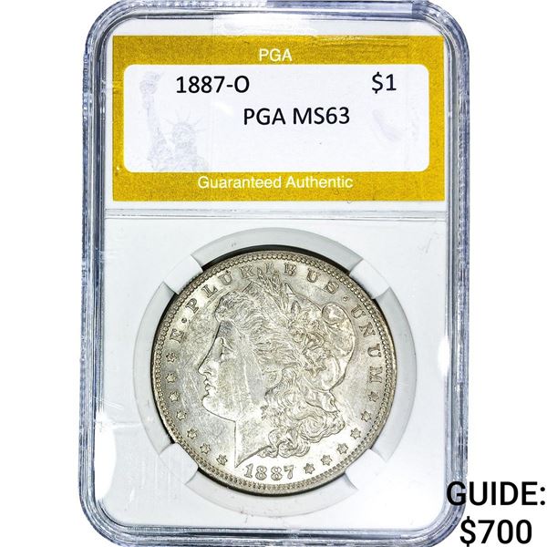 1887-O Morgan Silver Dollar PGA MS63