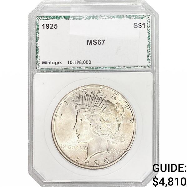 1925 Silver Peace Dollar PCI MS67