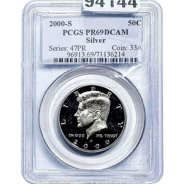 2000-S Kennedy Half Dollar PCGS PR69 Silver DCAM
