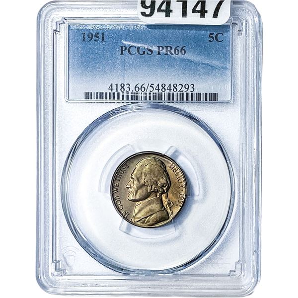 1951 Jefferson Nickel PCGS PR66