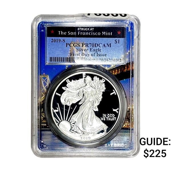 2019-S Silver Eagle PCGS PR70 DCAM
