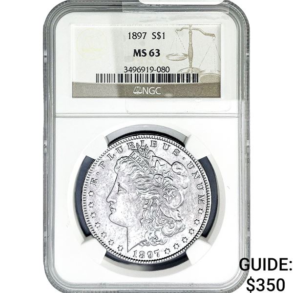 1897 Morgan Silver Dollar NGC MS63