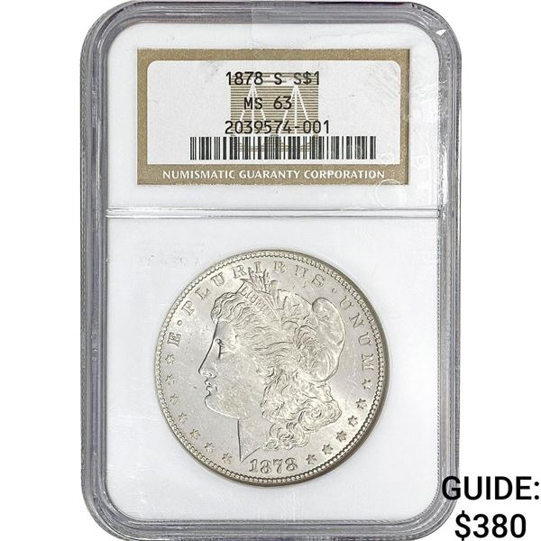 1878-S Morgan Silver Dollar NGC MS63