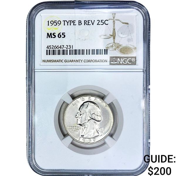 1959 Washington Silver Quarter ANACS MS65