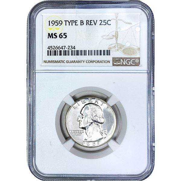 1959 Washington Silver Quarter NGC MS65