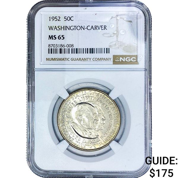 1952 Washington Carver Half Dollar NGC MS65