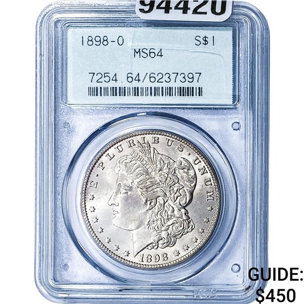 1898-O Morgan Silver Dollar PCGS MS64