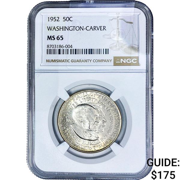 1952 Washington Carver Half Dollar NGC MS65