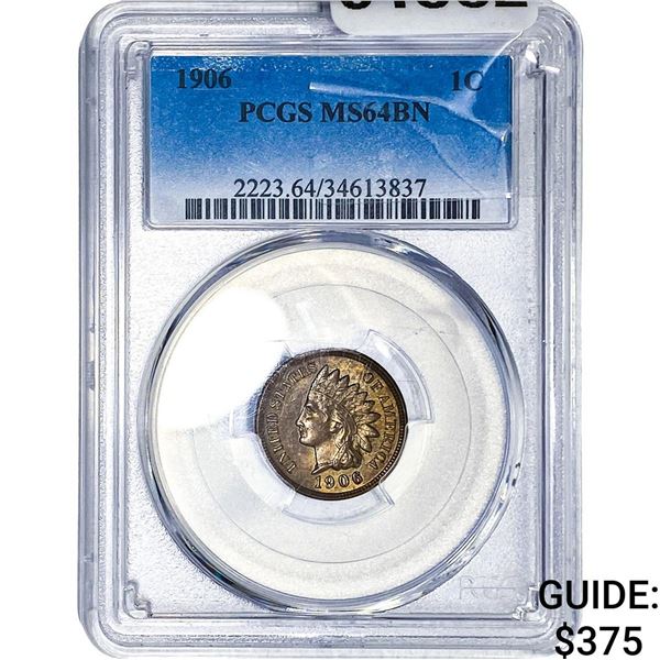 1906 Indian Head Cent PCGS MS64 BN