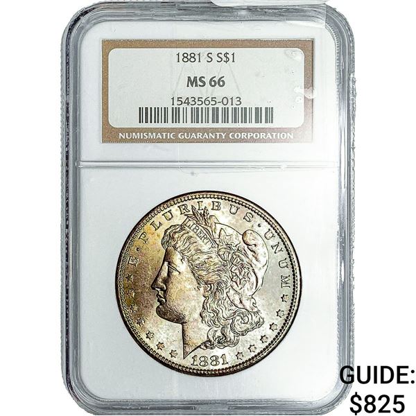 1881-S Morgan Silver Dollar NGC MS66